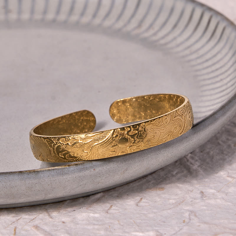 Dragon Phoenix Copper Bracelet | Luck & Protection Bangle