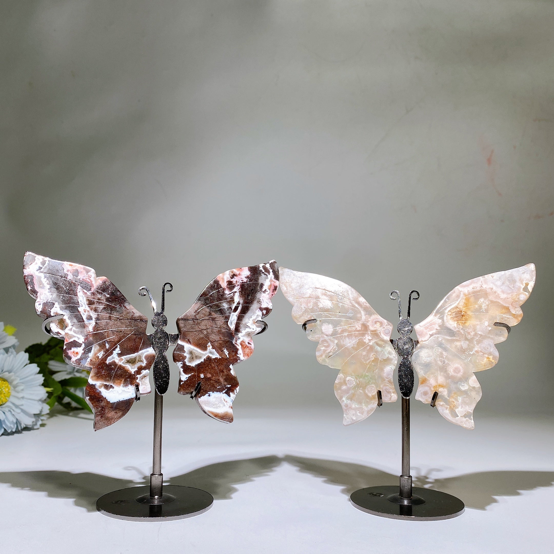 Dream Amethyst Crystal Butterfly Wings Carving 14cm