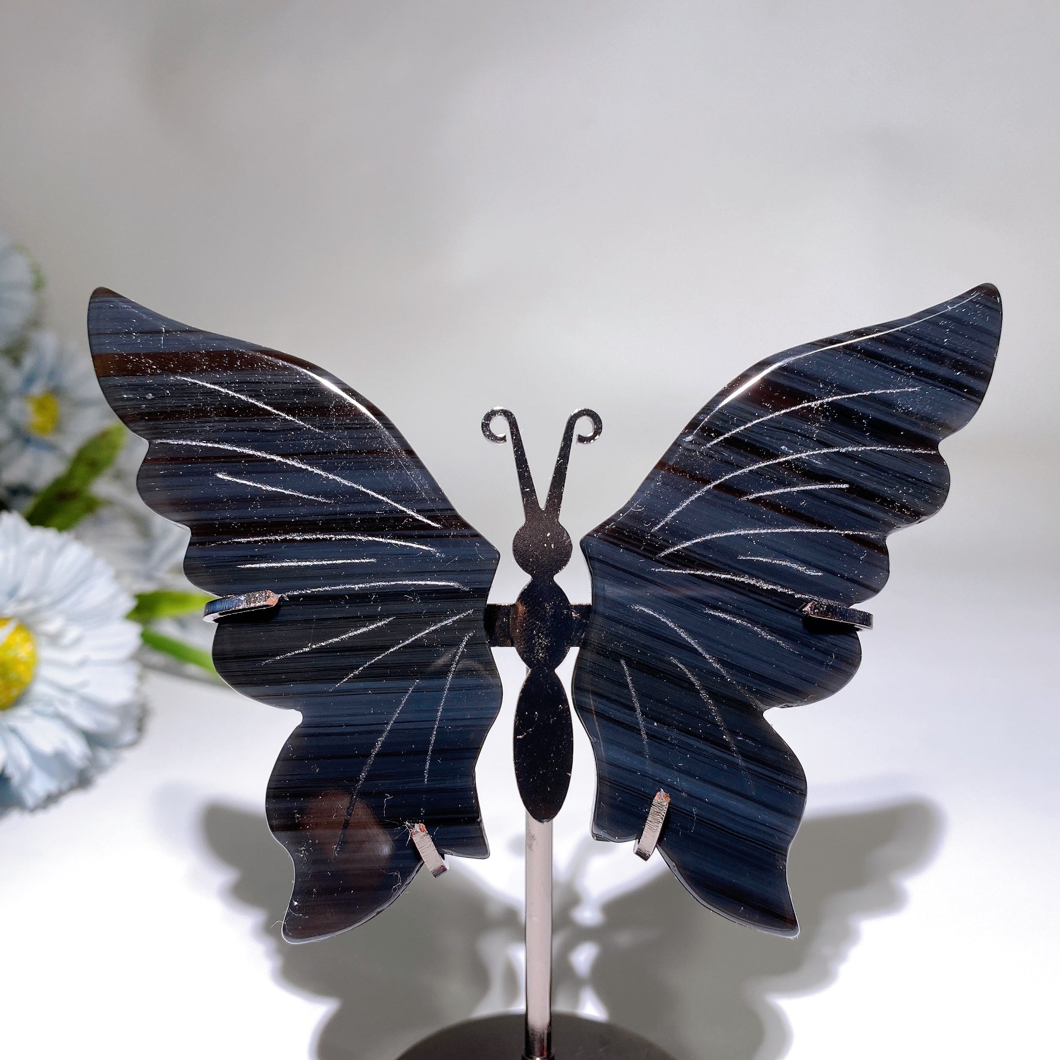 Dream Amethyst Crystal Butterfly Wings Carving 14cm