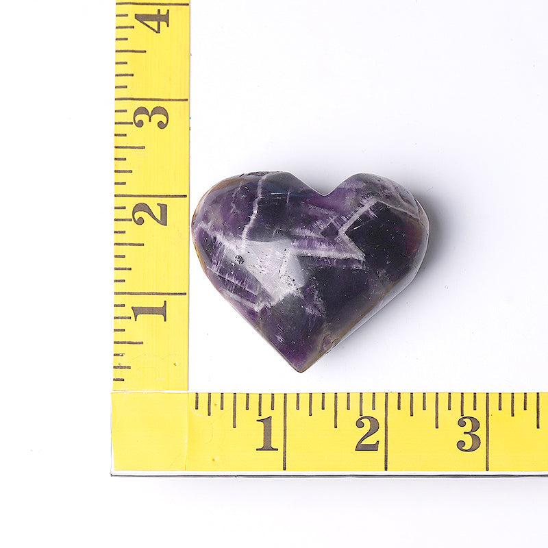 Dream Amethyst Heart Shape Crystal Carving 2-2.5in
