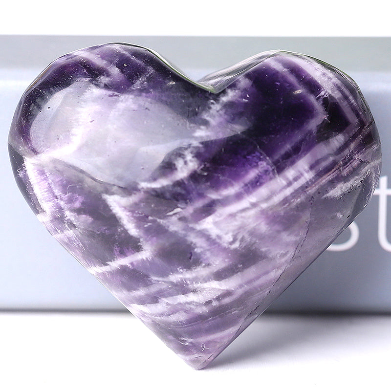 Dream Amethyst Heart Shape Crystal Carving 2-2.5in