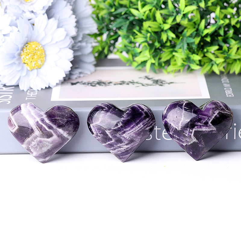 Dream Amethyst Heart Shape Crystal Carving 2-2.5in