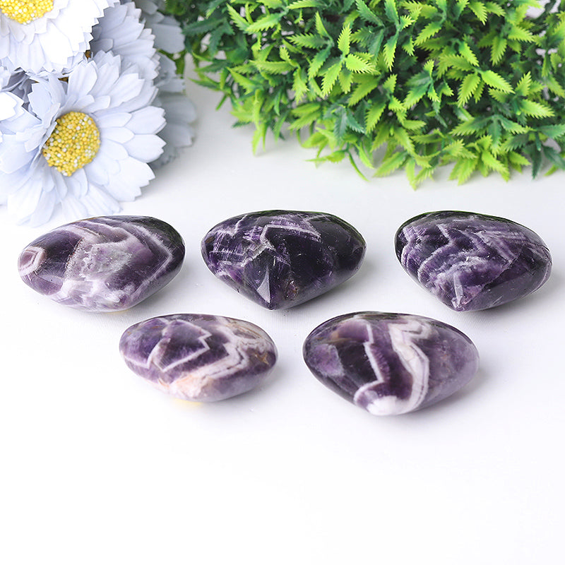 Dream Amethyst Heart Shape Crystal Carving 2-2.5in