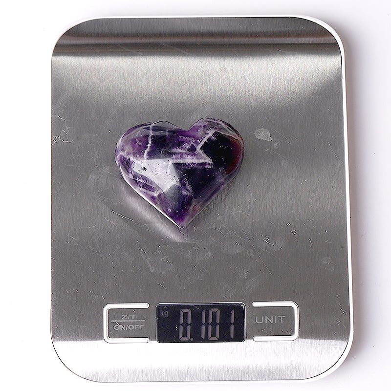 Dream Amethyst Heart Shape Crystal Carving 2-2.5in