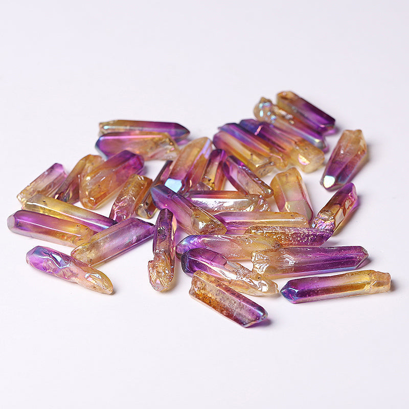 Drilled Double Color Aura Quartz Crystal Points 1.2-1.7 inch