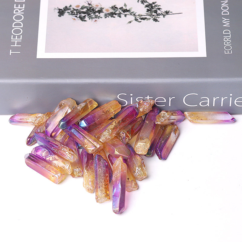 Drilled Double Color Aura Quartz Crystal Points 1.2-1.7 inch