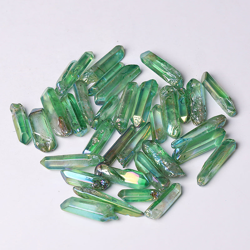 Drilled Green Aura Quartz Crystal Points 1.2-1.7 inch