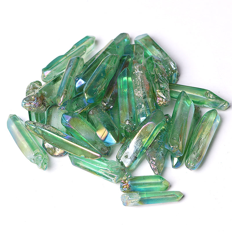 Drilled Green Aura Quartz Crystal Points 1.2-1.7 inch