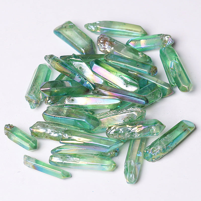 Drilled Green Aura Quartz Crystal Points 1.2-1.7 inch