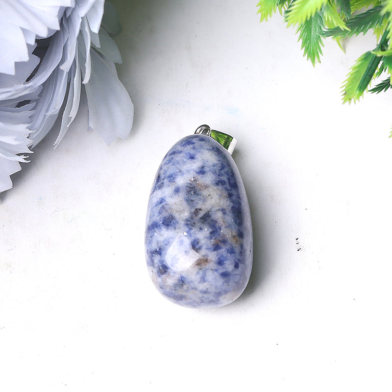 Drop Shape Clear Quartz Crystal Pendant 1.3-1.6 Inch