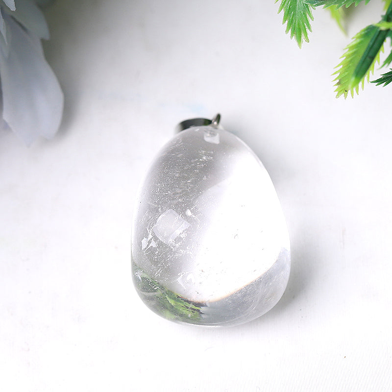 Drop Shape Clear Quartz Crystal Pendant 1.3-1.6 Inch
