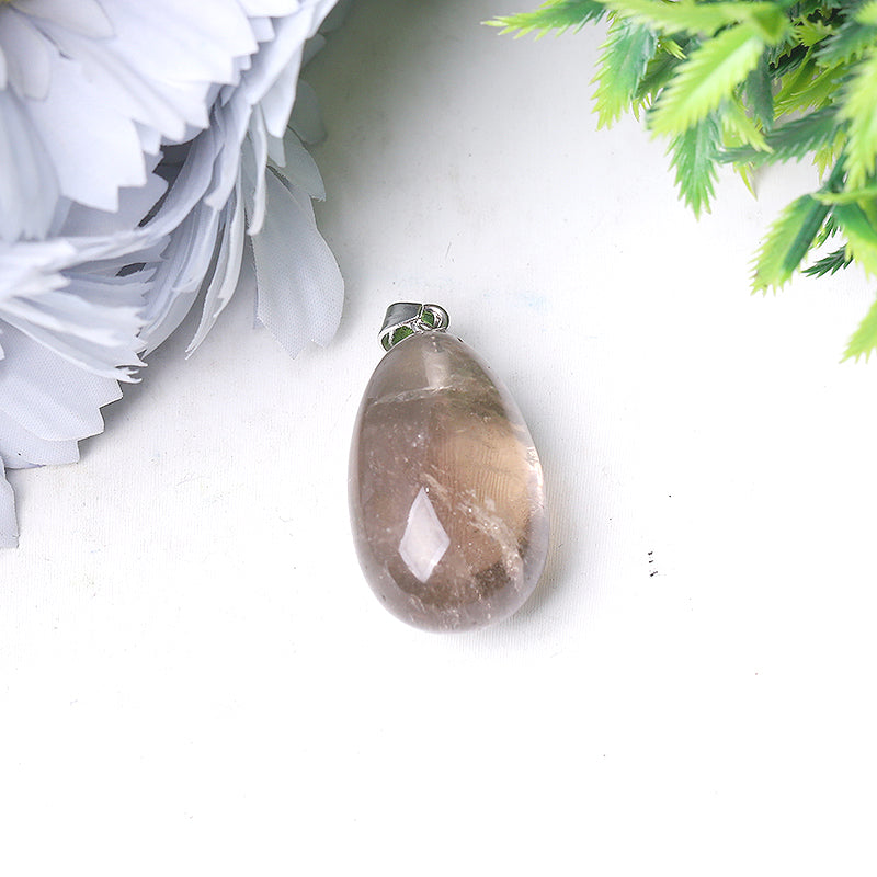 Drop Shape Clear Quartz Crystal Pendant 1.3-1.6 Inch