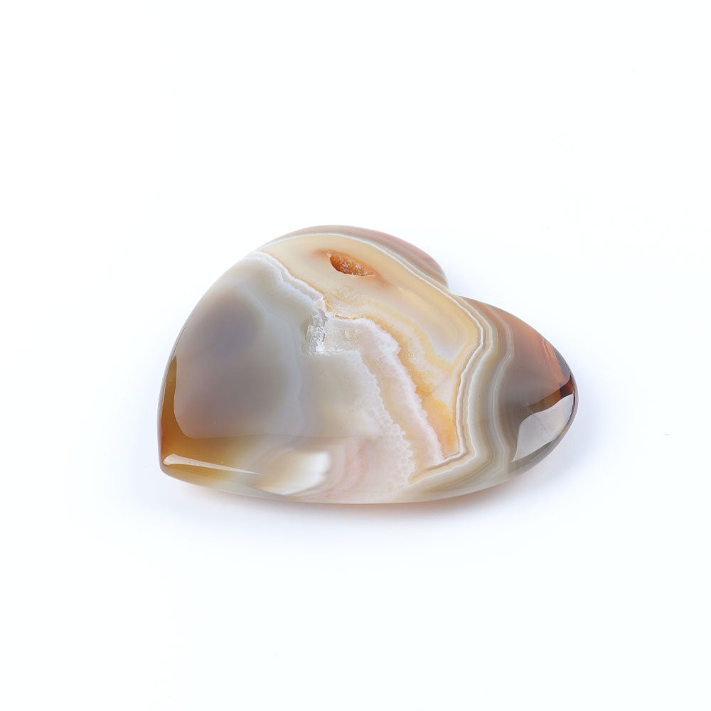 Druzy Agate Heart Crystal Carving 3.4in for Healing