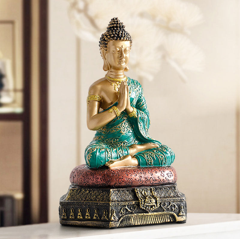 Buddha Compassion Resin Statue for Serenity and Luck