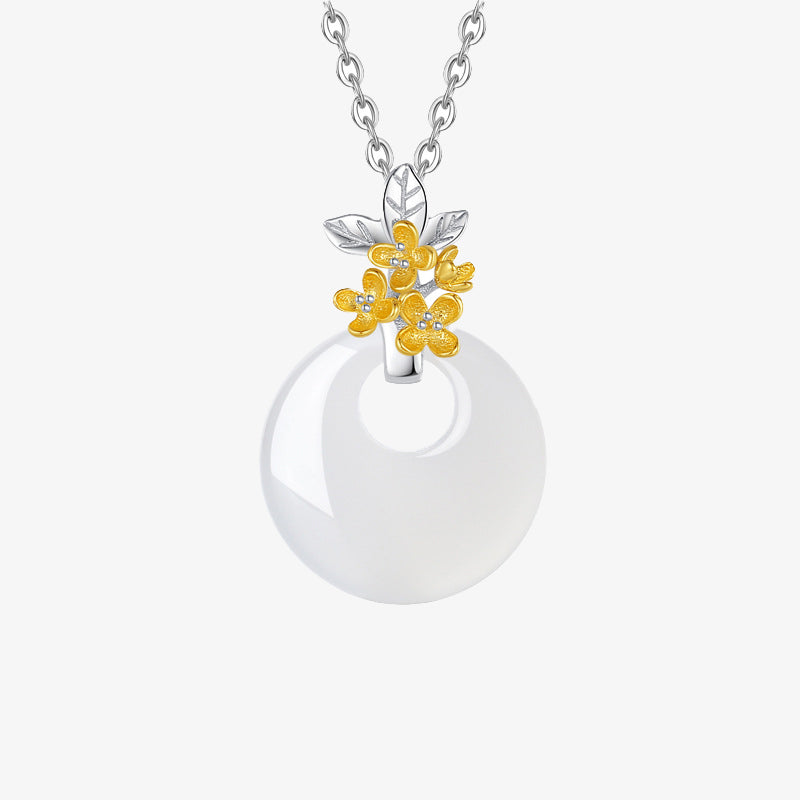 925 Sterling Silver Chalcedony Harmony Pendant Necklace