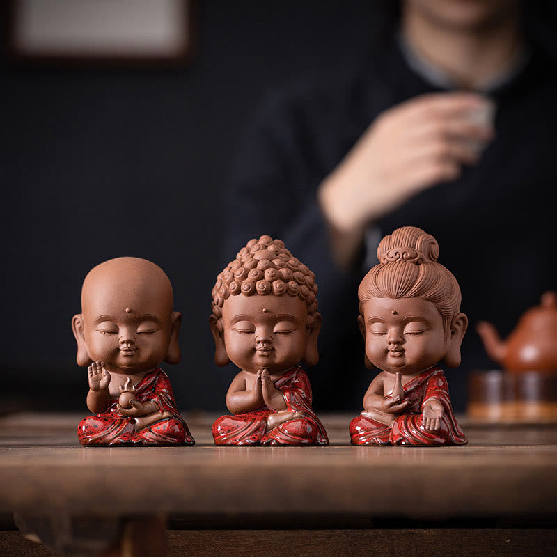 Ceramic Buddha Statue Set | Mini Gautama & Bodhisattvas