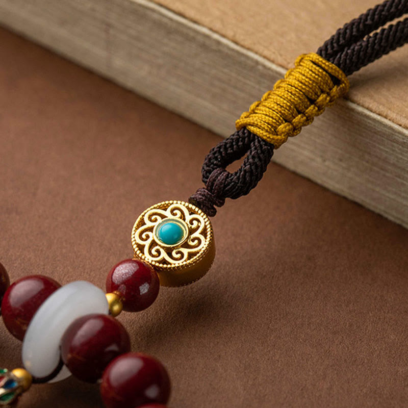 Natural Cinnabar Ruyi Car Hanging Decoration for Peace