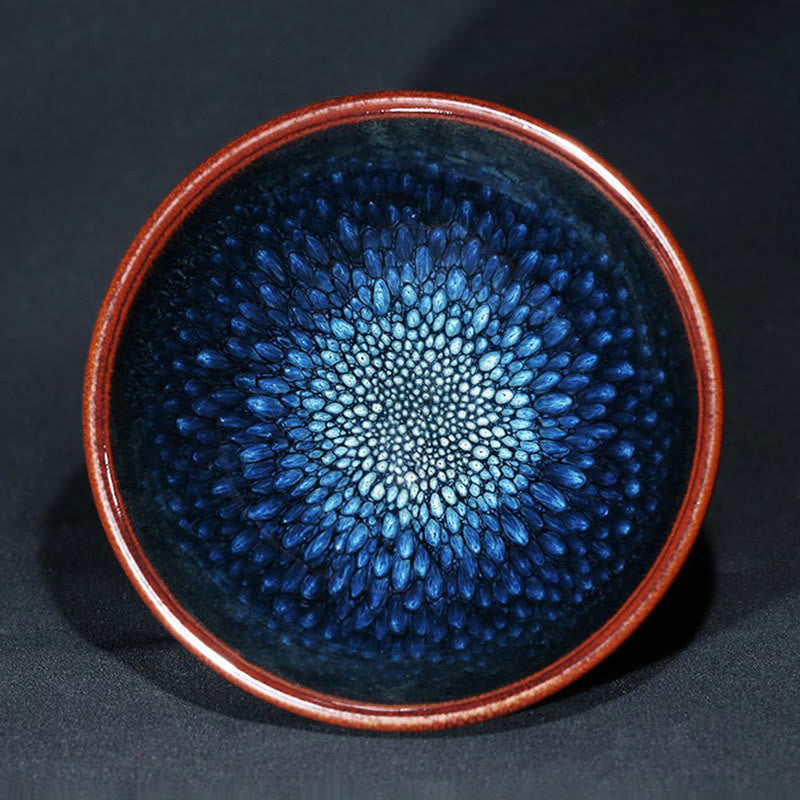 Handmade Blue Francolinus Spot Jianzhan Ceramic Tea Cup 110ml