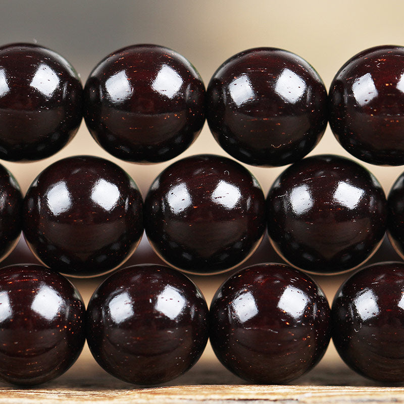 10mm Small Leaf Red Sandalwood Protection Bracelet