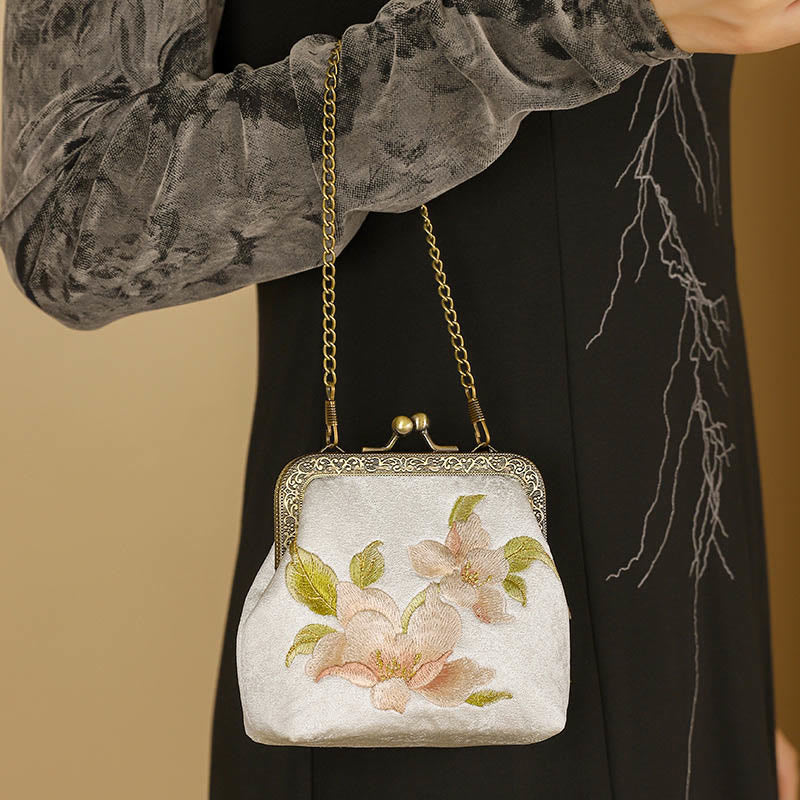 Embroidered Butterfly Oriental Cherry Handbag 11cm