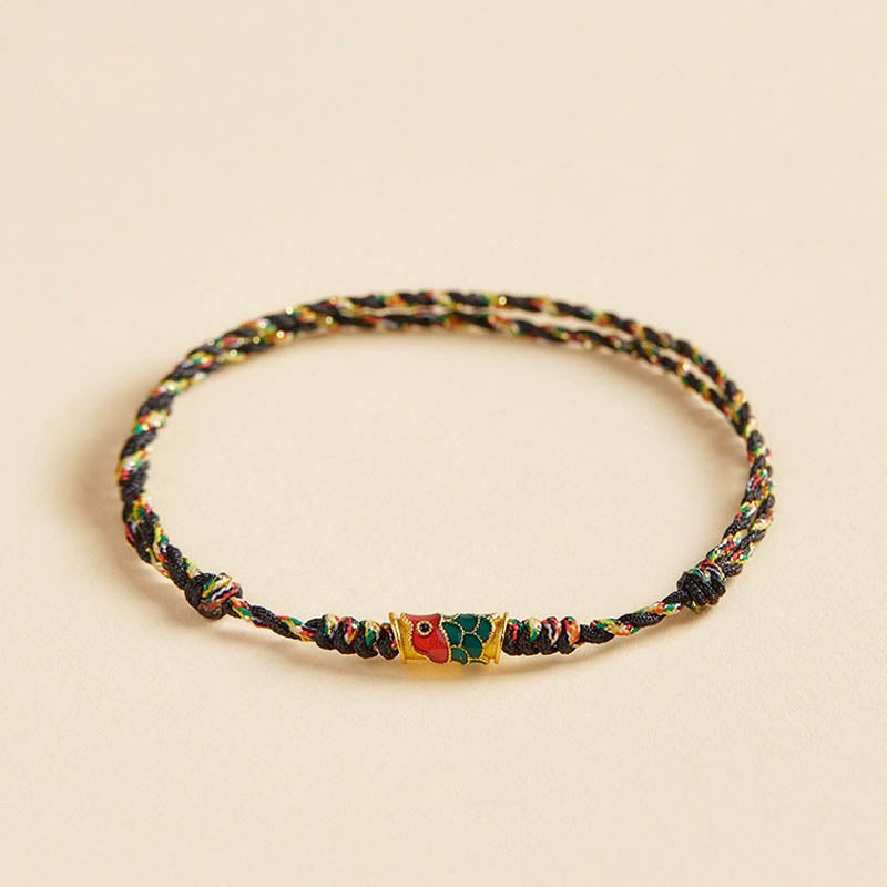 Handcrafted Koi Fish Wealth Prosperity Braided Bracelet