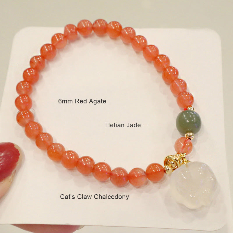 6mm Red Agate Confidence Bracelet for Calm & Self-Acceptance