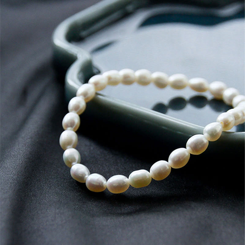 Natural Pearl Healing Beaded Bracelet 4-5mm for Optimism