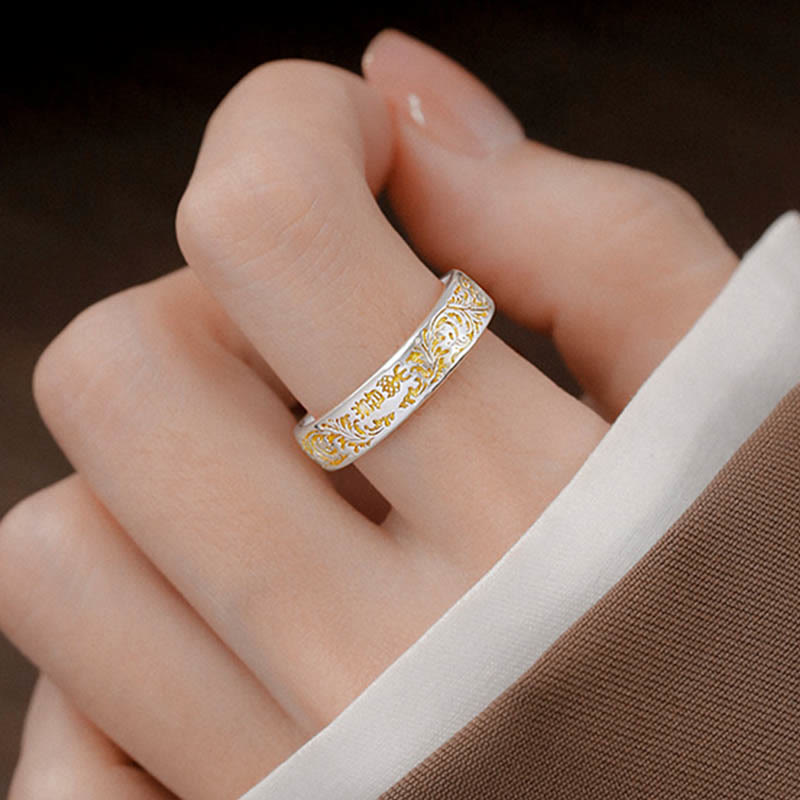 Adjustable Lotus Ring Copper Peace & Joy Tang Dynasty Design