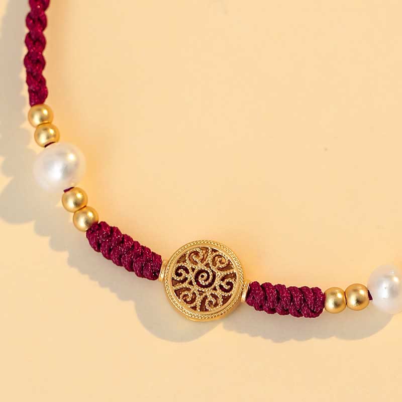 Copper Coin Red String Bracelet for Luck & Protection