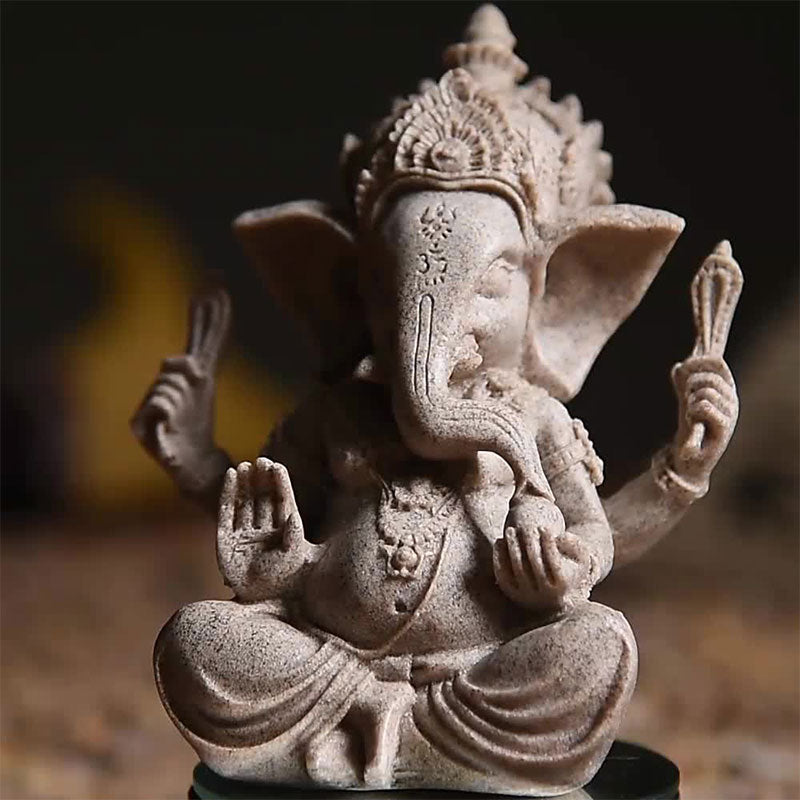 Ganesh Statue for Home | Resin Elephant God Decor 8.26IN