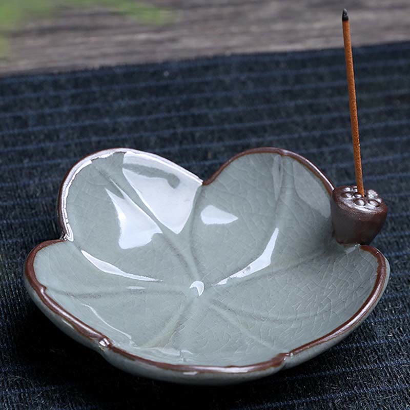 Ceramic Lotus Backflow Incense Burner for Meditation