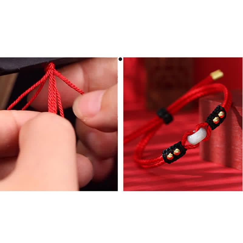 Adjustable Jade Bracelet with Peace Buckle for Abundance