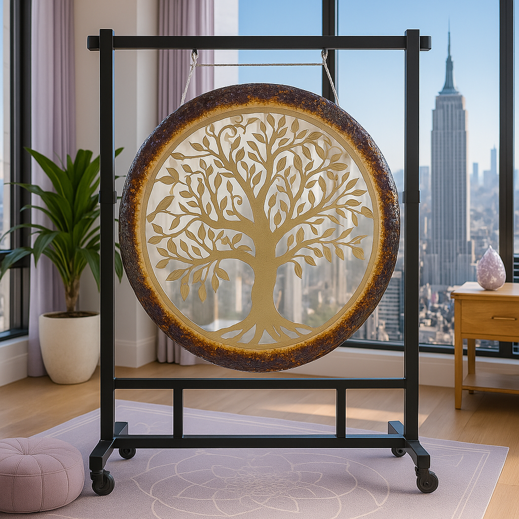 Luminous Gong Instrument for Sound Healing - Magic Tree Design