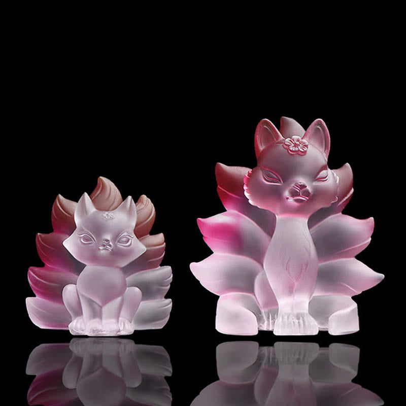 Small Liuli Nine-Tailed Fox Figurine for Success & Strength