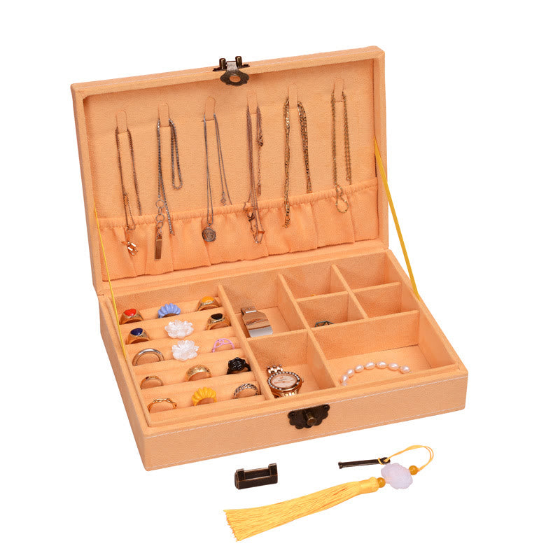 Flannel Jewelry Box Organizer with Lock | Spiritual Storage