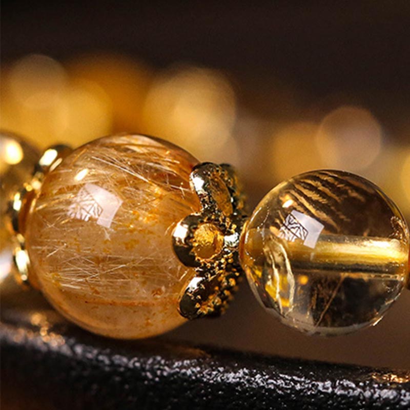 8mm Natural Citrine Prosperity Bracelet for Protection