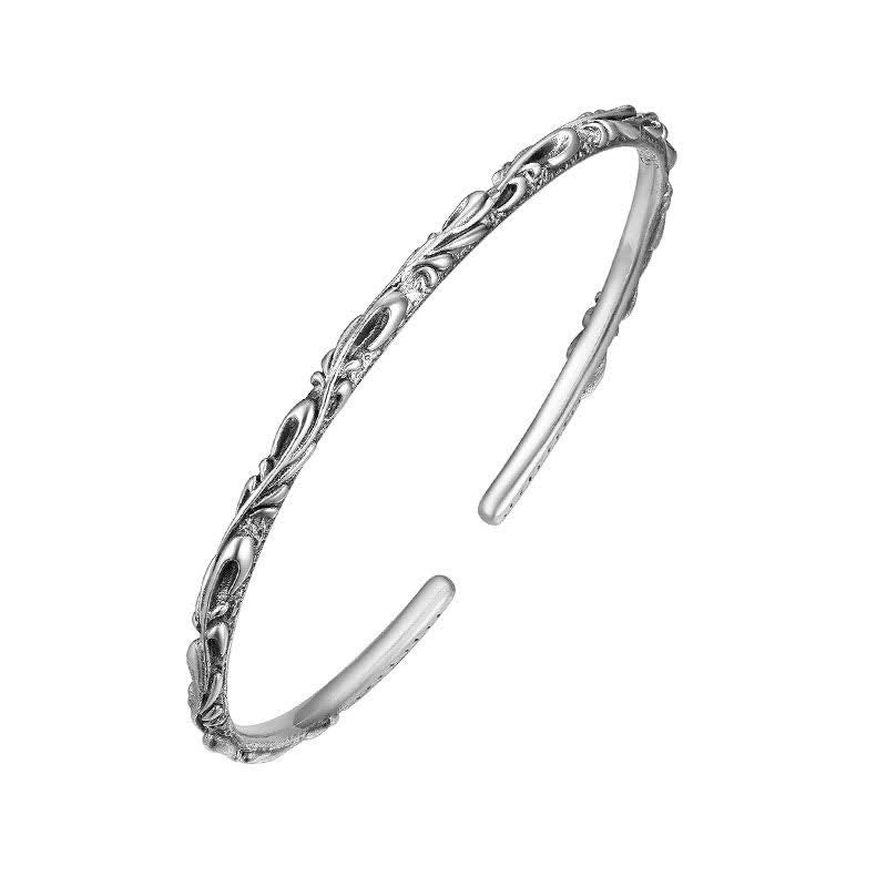 925 Sterling Silver Vine Engraved Protection Bracelet