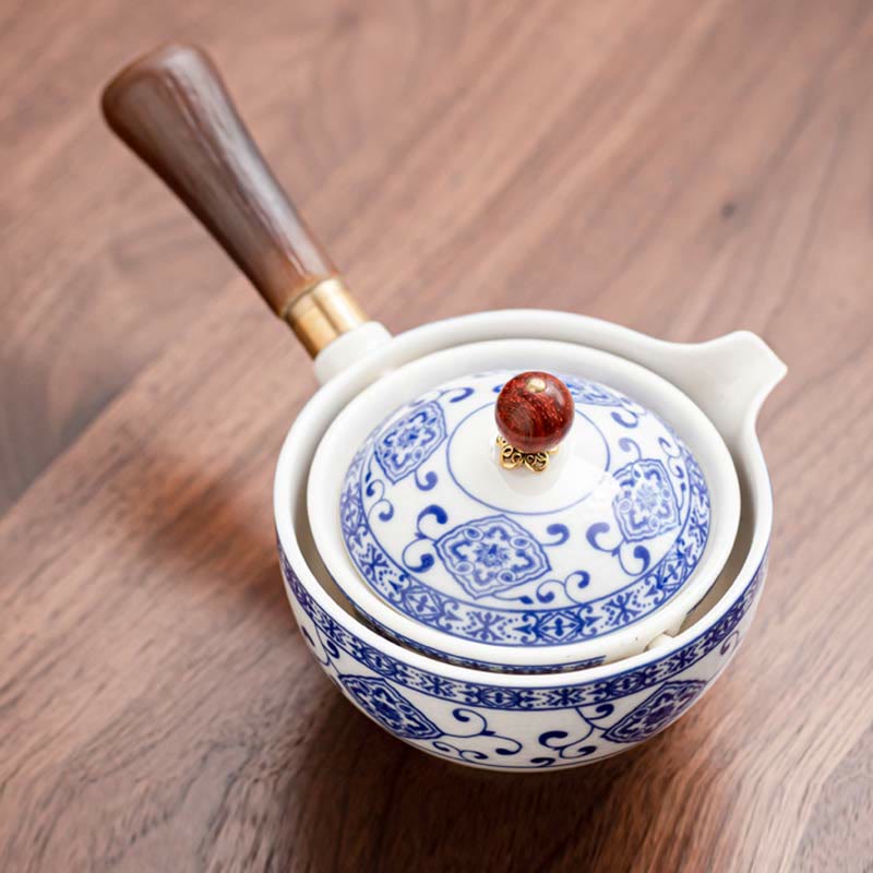 Ceramic Chinese Gongfu Teapot Set with Portable Gift Bag