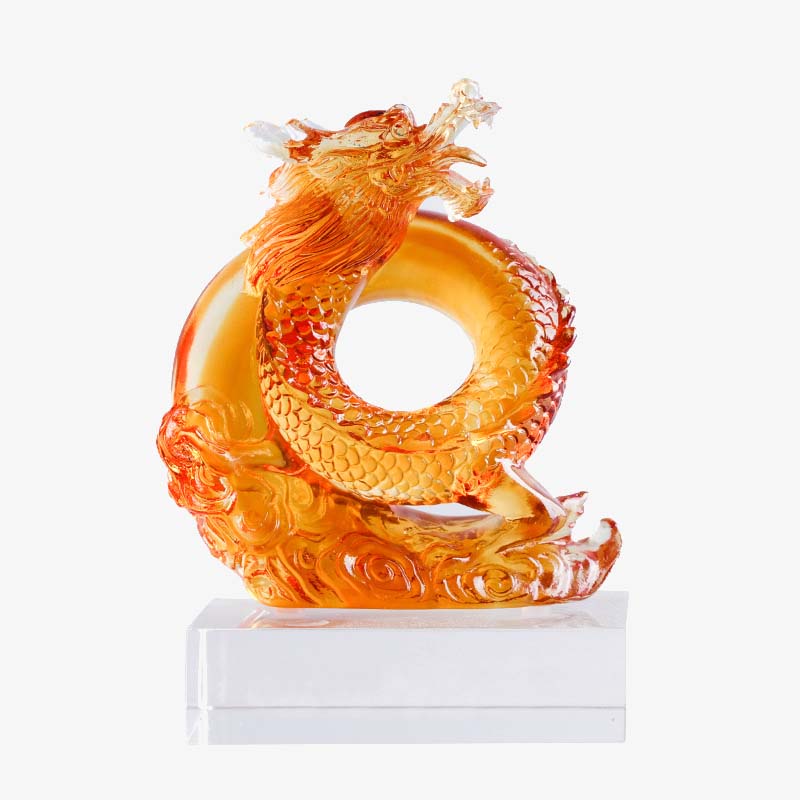 Liuli Dragon Feng Shui Art Piece for Protection & Power