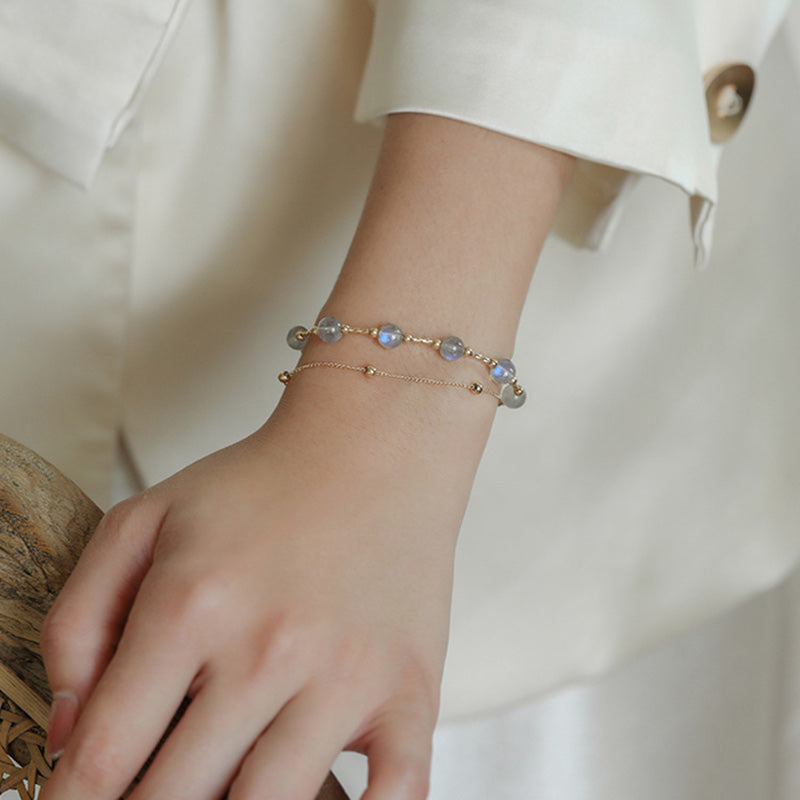 Moonstone Love & Calm 18K Gold Chain Bracelet