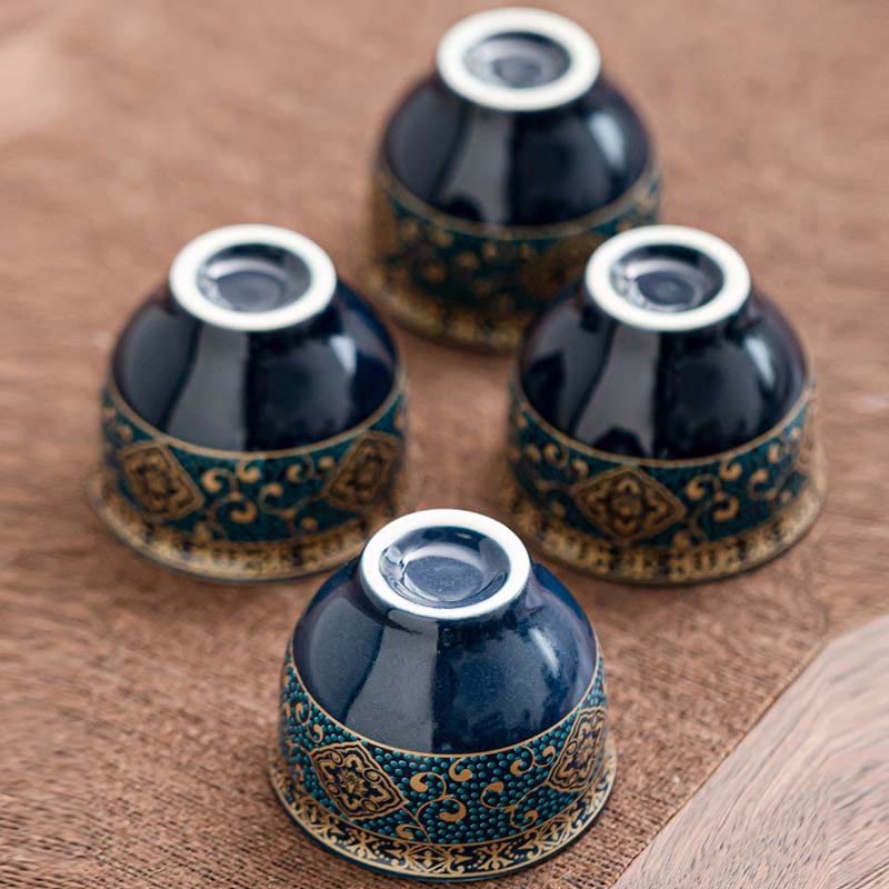 Ceramic Chinese Gongfu Teapot Set with Portable Gift Bag