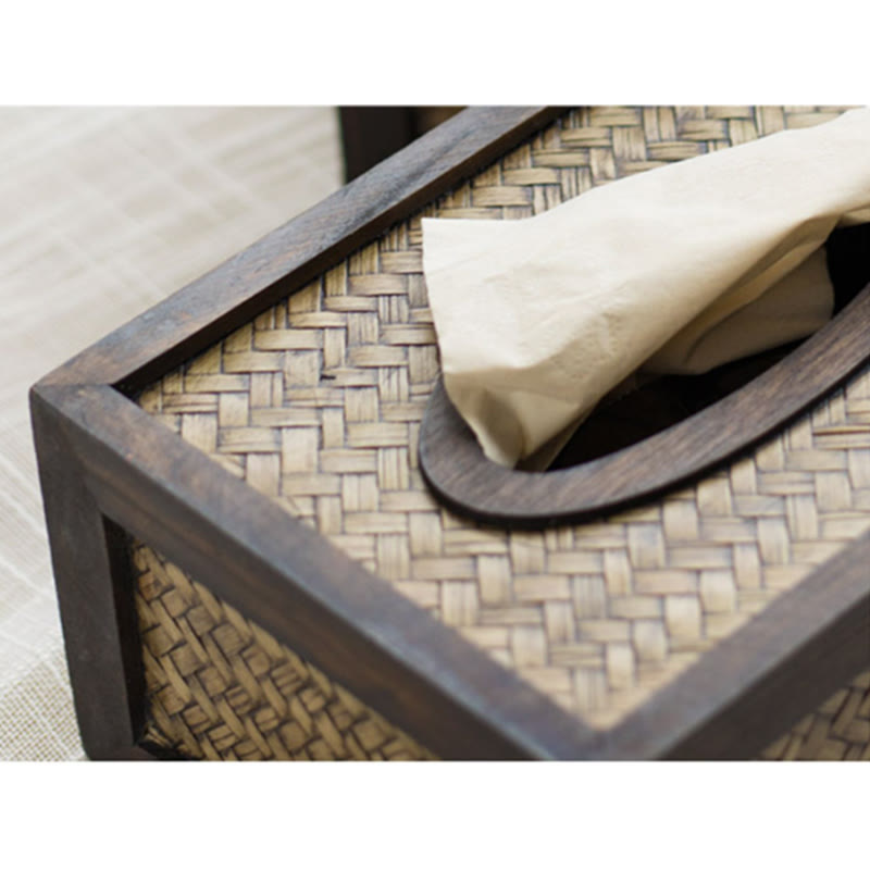 Handmade Bamboo Wooden Tissue Box for Zen Decor