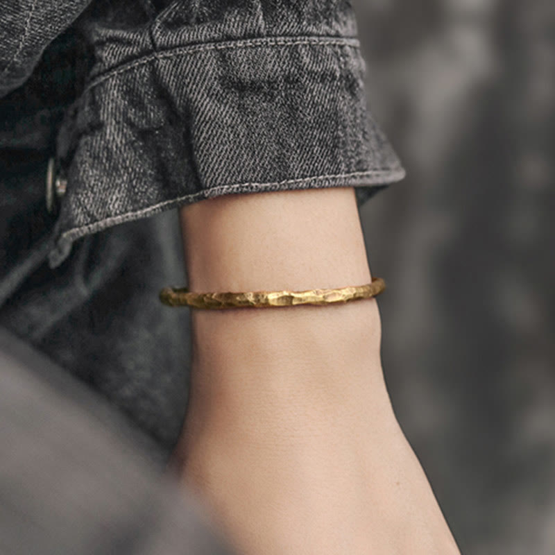 Copper Tibetan Luck Cuff Bracelet 63mm Unisex Spiritual