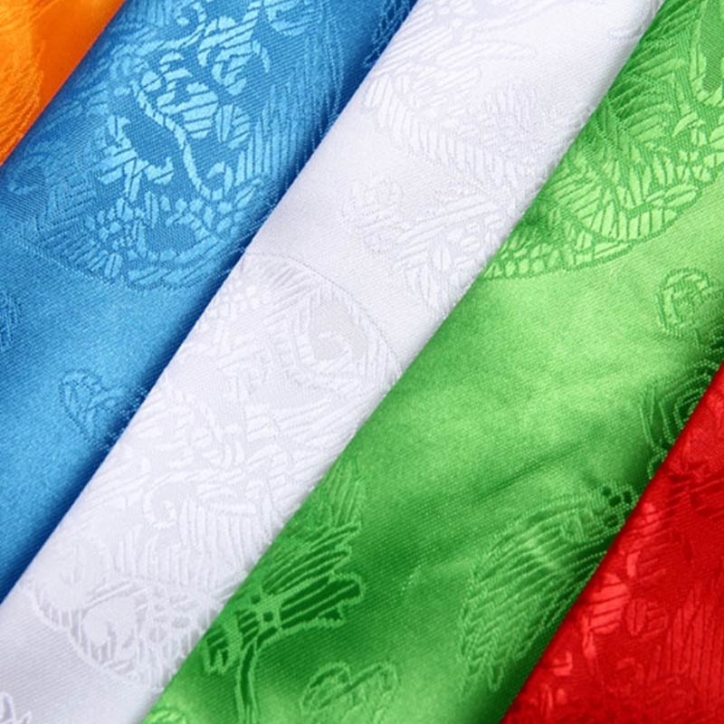 Large Tibetan Khata Decoration with Dragon Phoenix Pattern