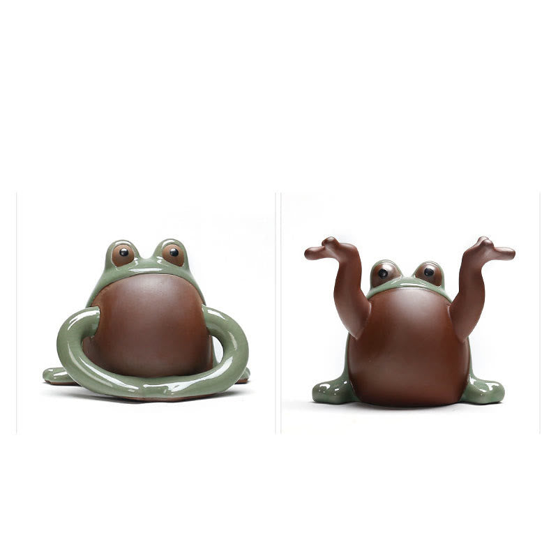 Cute Feng Shui Animal Figurine | Ceramic Lucky Frog Decor