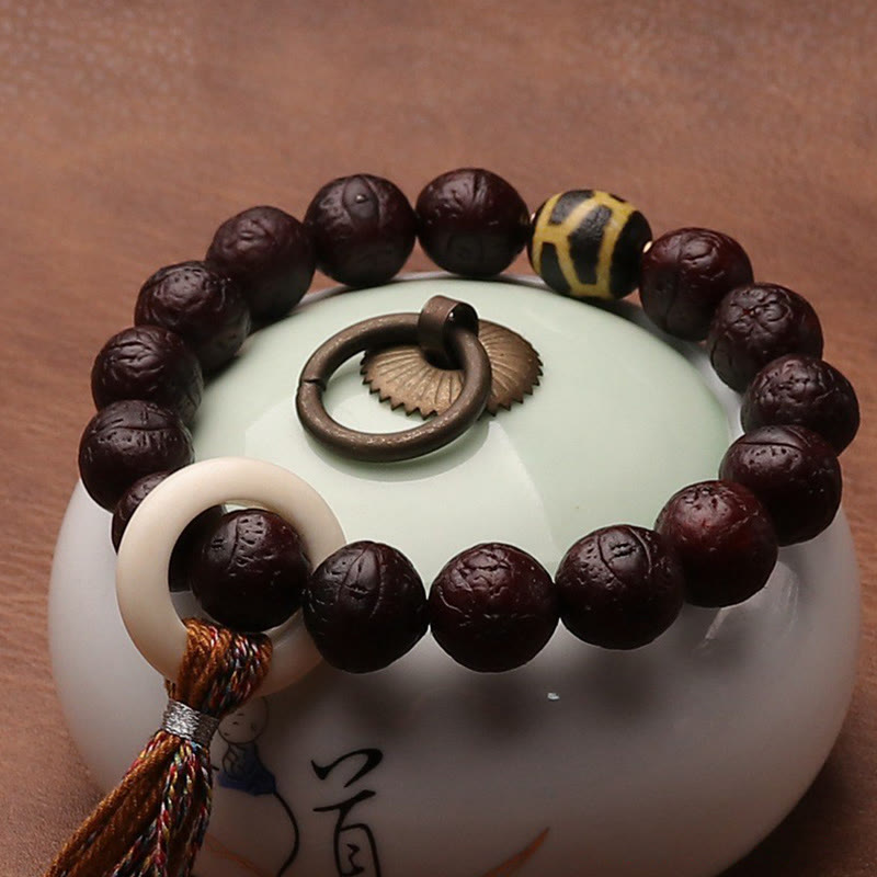 Unisex Bodhi Seed Tibetan Wrist Mala | Luck & Wealth Charm