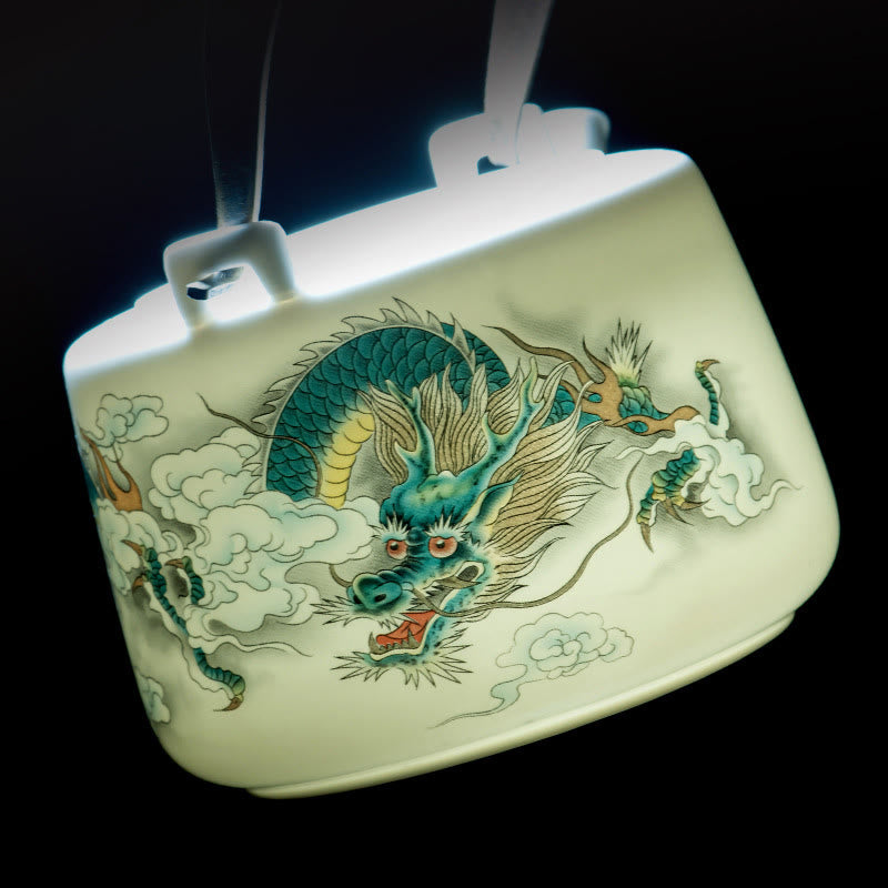 Vintage Ceramic Dragon Mountain Fisherman Kung Fu Teapot 600ml