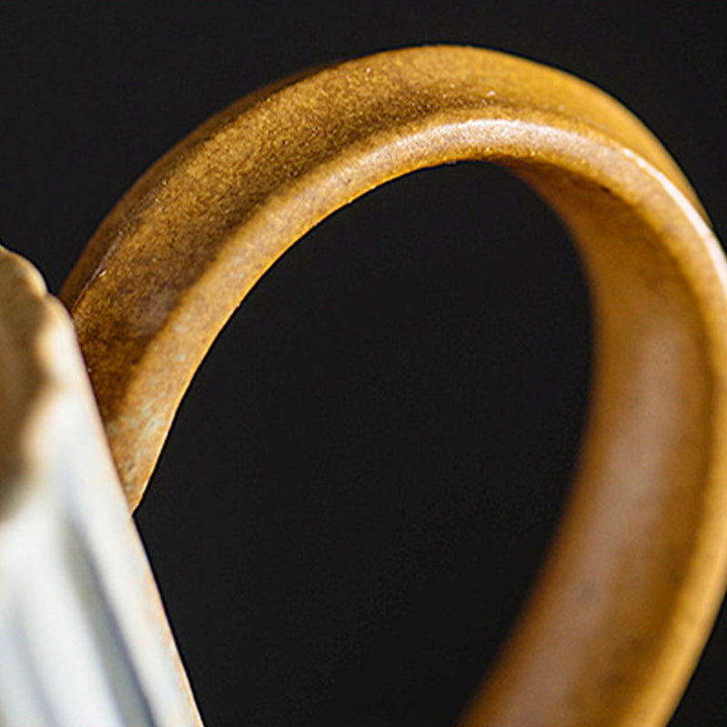 250ml Retro Striped Kiln Change Ceramic Coffee Mug | Zen Decor