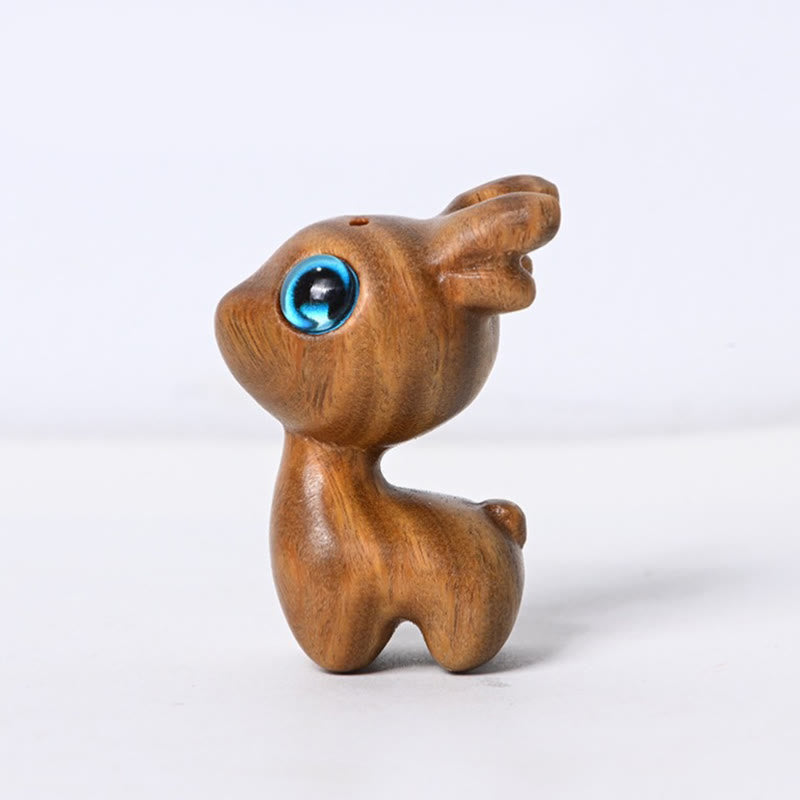 Sandalwood Lucky Mini Deer Protection Figurine Small 3.6cm