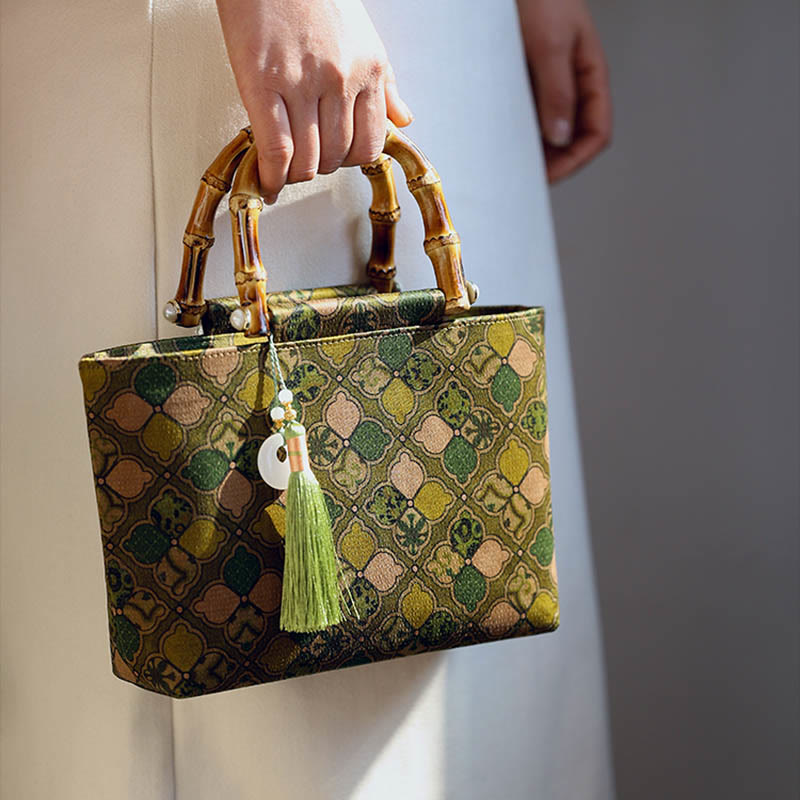 Green Leaves Crossbody Bag with Metal Chain | Spiritual Accessories